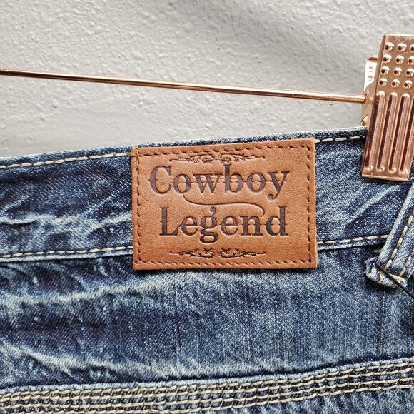 Cowboy Legend Jeans Womens Size 18 Blue Straight Leg Embroidered Pockets Western - Picture 7 of 15